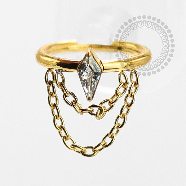 TN1490 Segmento Navete e Correntes Titânio PVD Gold