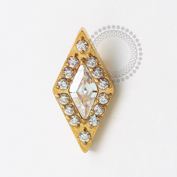 TN1544 Topo Diamond CZ Titânio PVD Gold