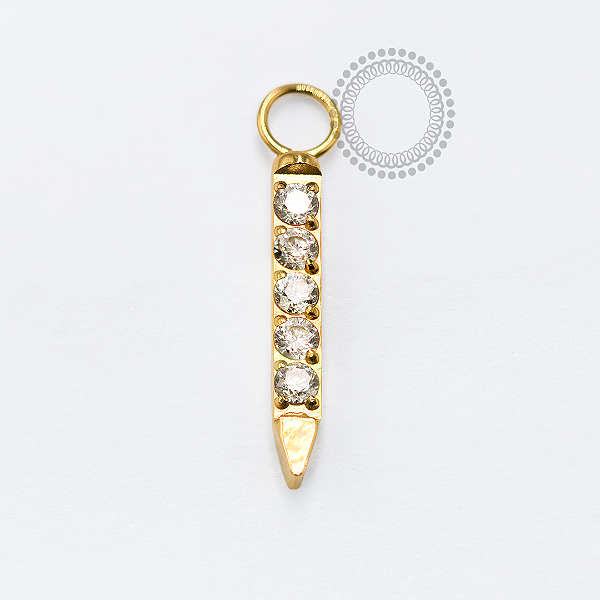 TN1695 Pingente Pingo De Brilho Titânio PVD Gold