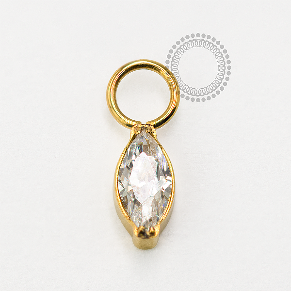 TN1696 Pingente Navete Titânio PVD Gold