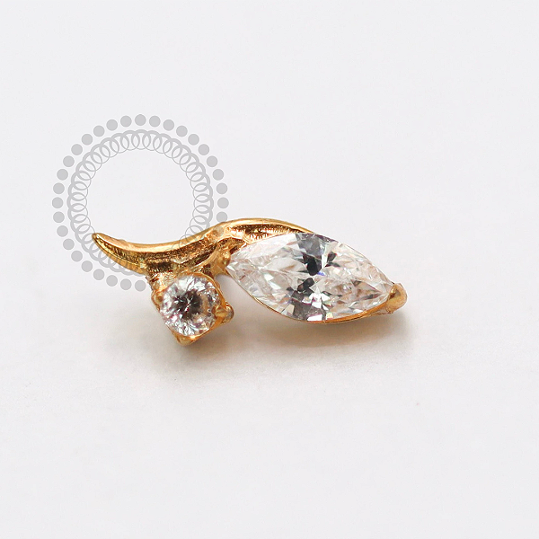 TN1758 Topo Tulipa CZ Modelo 2 Titânio PVD Gold