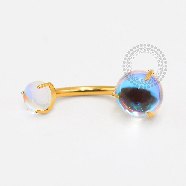 TN1816 Navel Moonstone Boreal Titânio PVD Gold