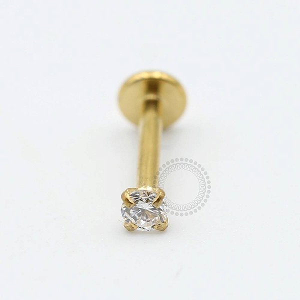TN490 Labret Zirconia Titânio PVD Gold