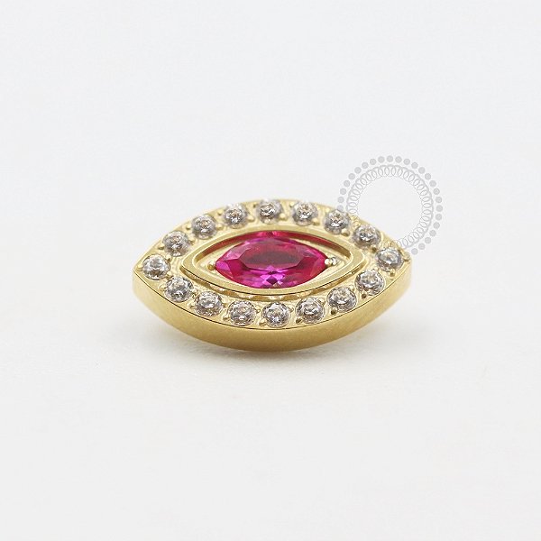 TN553 Topo Olho Cravejado Titânio PVD Gold