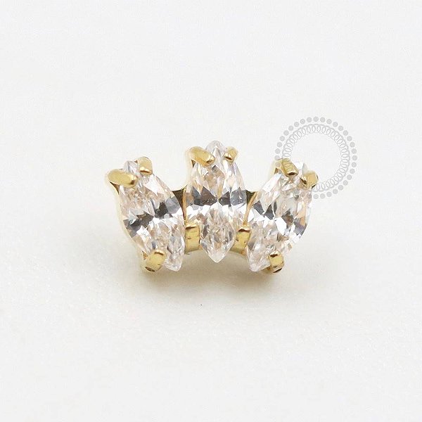 TN559 Topo Mini Cluster Navetes Titânio PVD Gold