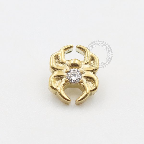 TN570 Topo Aranha CZ Titânio PVD Gold