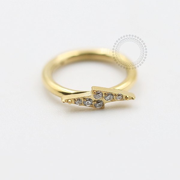 TN603 Segmento Raio CZ 8mm Titânio PVD Gold