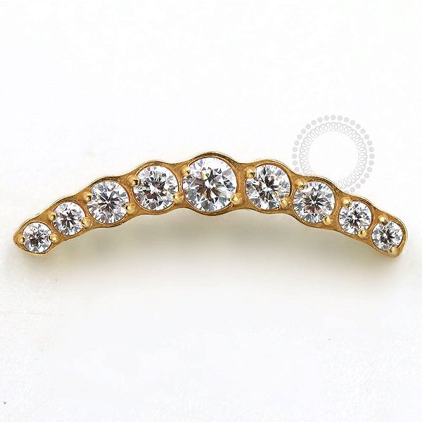 TN717 Topo Cluster Arco CZ Titânio PVD Gold