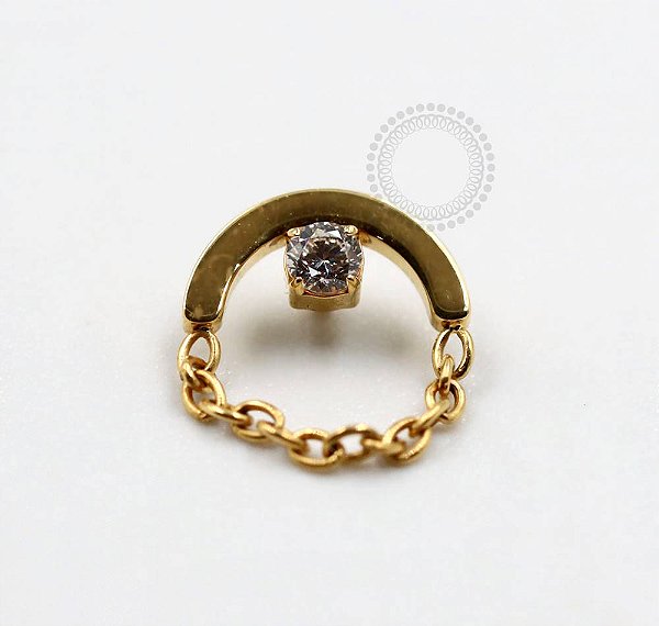 TN730 Topo Arco CZ Corrente Titânio PVD Gold