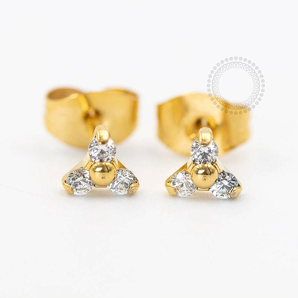 TN749 Brinco Trinity Zircônia Titânio PVD Gold