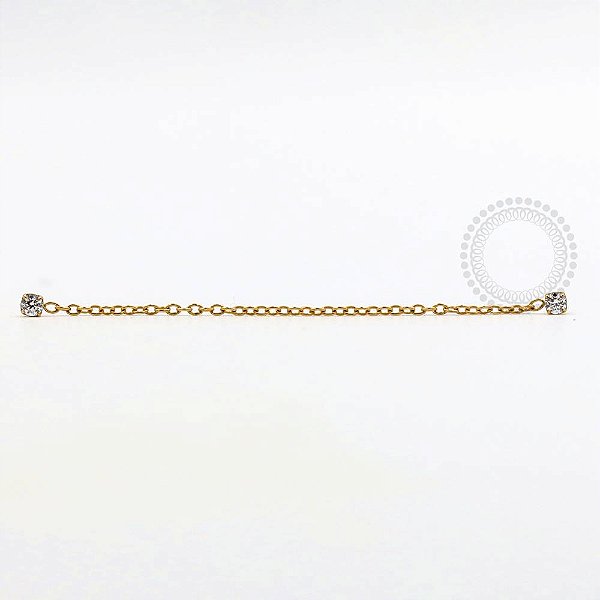 TN768 Topo Corrente CZ 2 Roscas Titânio PVD Gold