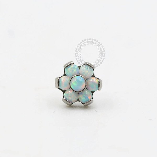 TN1008 Topo Flor Opala Push Pin Titânio ASTM F136