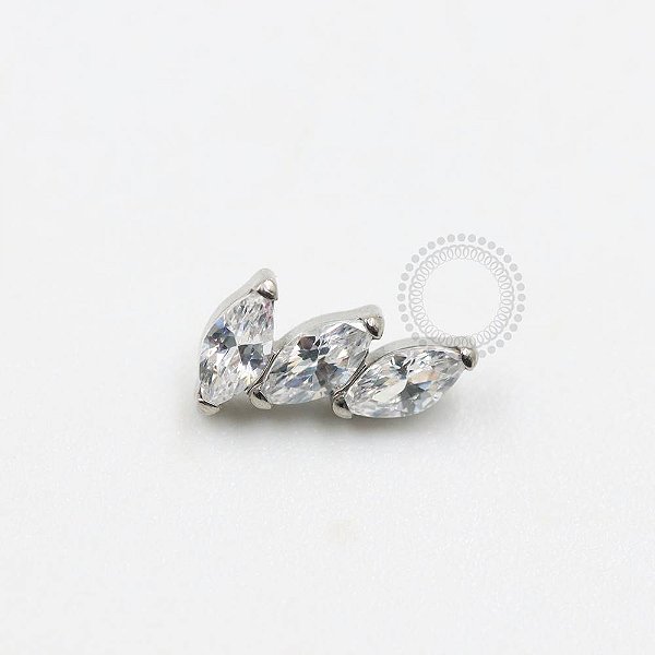 TN1015 Topo Cluster 3 Navetes CZ Titânio ASTM F-136