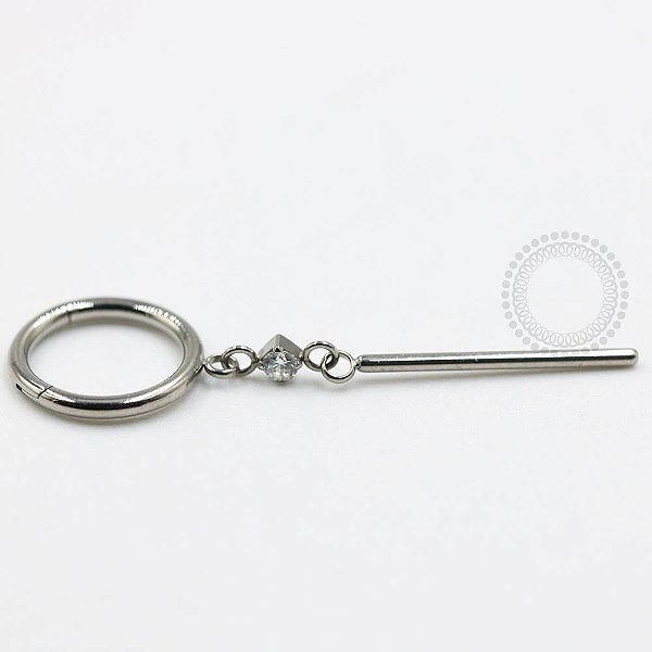 TN1032 Segmento 8mm Pingente CZ Barra Titânio ASTM F136