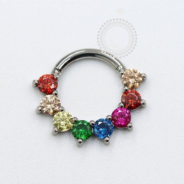 TN1065 Segmento CZ Rainbow Frontal Titanio ASTM F136