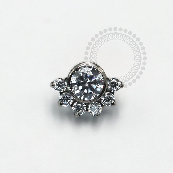 TN1203 Topo Meia Flor Zirconias Titânio ASTM F-136