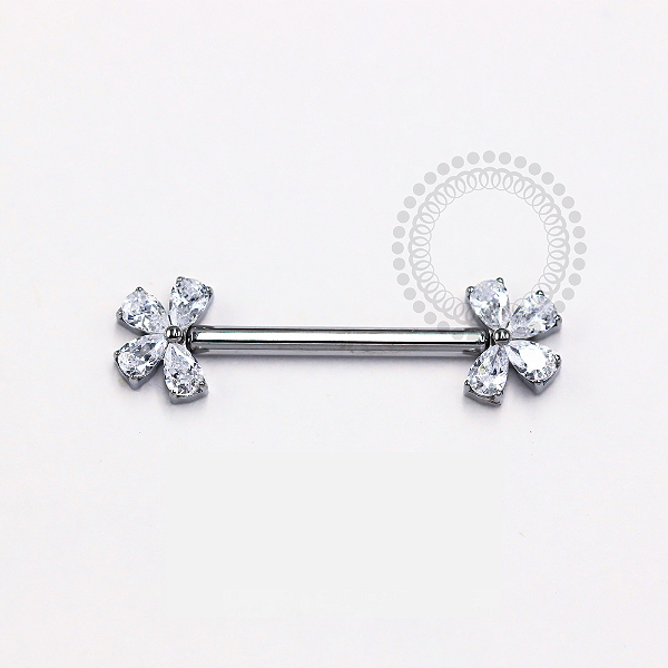 TN1214 Nipple CZ Borboleta Push Pin Unilateral Titânio ASTM F136