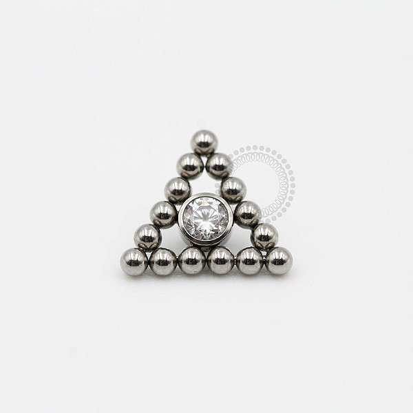 TN124 Topo Pirâmide Esferas Zirconia Titânio ASTM F-136