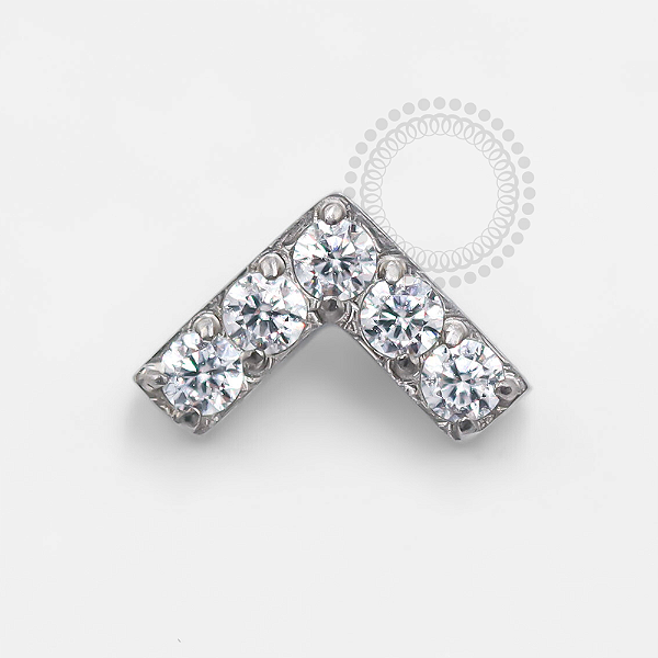 TN1288 Topo V Cravejado Titânio ASTM F-136