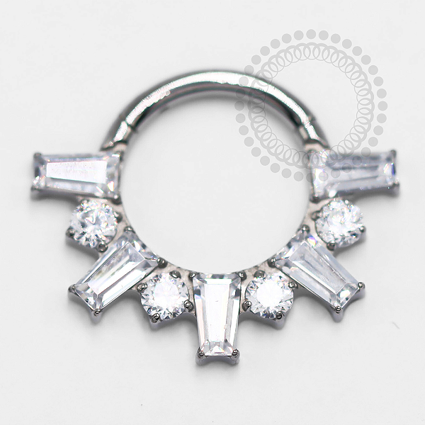 TN1352 Segmento 8mm CZ Baguetes Titânio ASTM F136