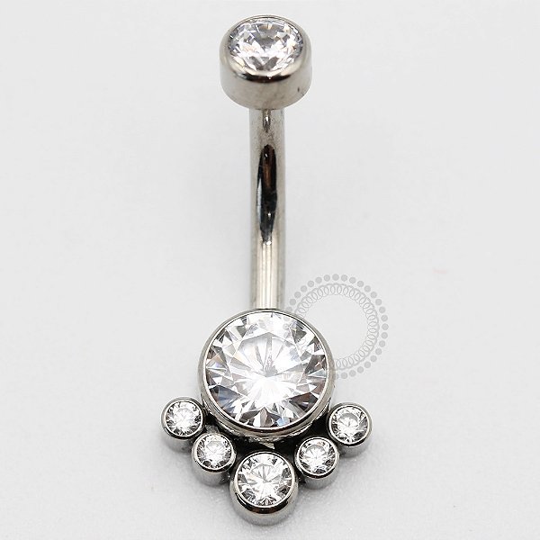 TN142 Navel Decorada Zirconias Titanio ASTM F136