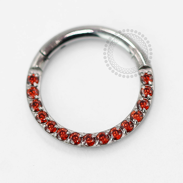 TN1454 Segmento Frontal 8mm CZ Rubi Titânio ASTM F136