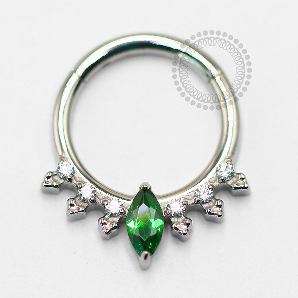 TN1474 Segmento Frontal 8mm Navete Esmeralda Titânio ASTM F136