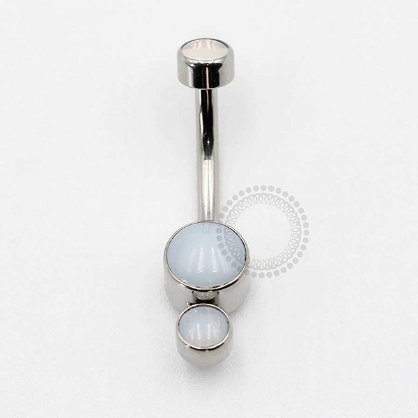 TN157 Navel Pedra Moon Sintética Titânio ASTM F136