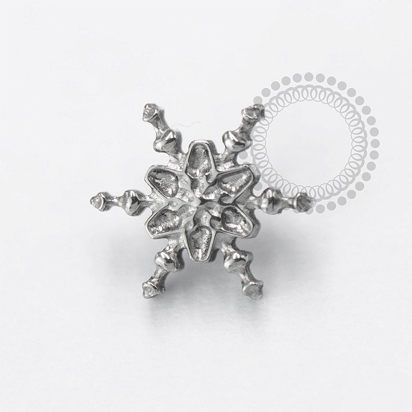 TN1641 Topo Floco de Neve Mini Titanio ASTM F136