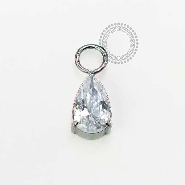 TN1692 Pingente Gota Cristal Titânio ASTM F-136