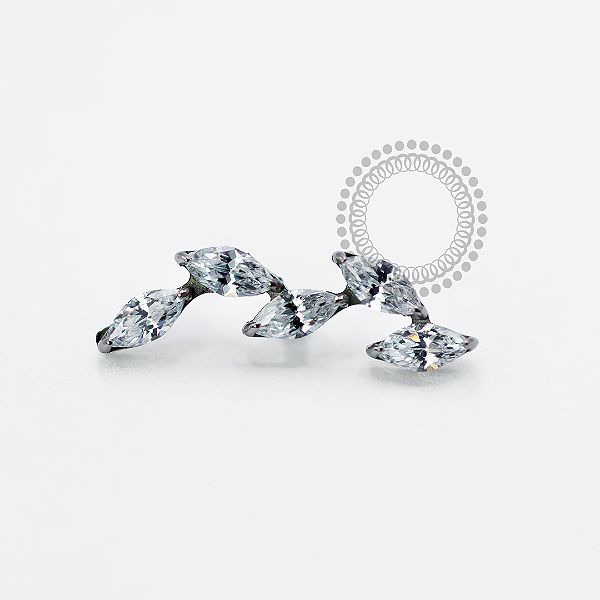 TN1713 Topo Cluster 5 Navetes Cristal Titânio ASTM F-136