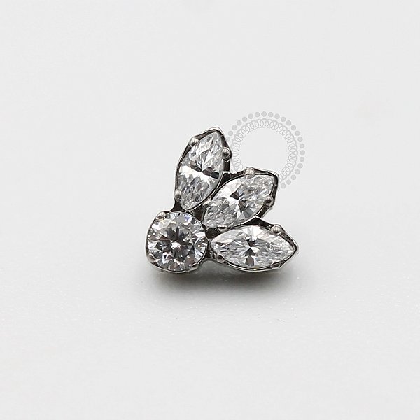 TN185 Topo Meia Flor Navetes Titânio ASTM F-136