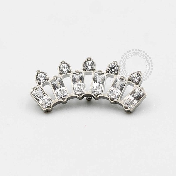 TN198 Topo Cluster Big Crown CZ Titânio ASTM F-136