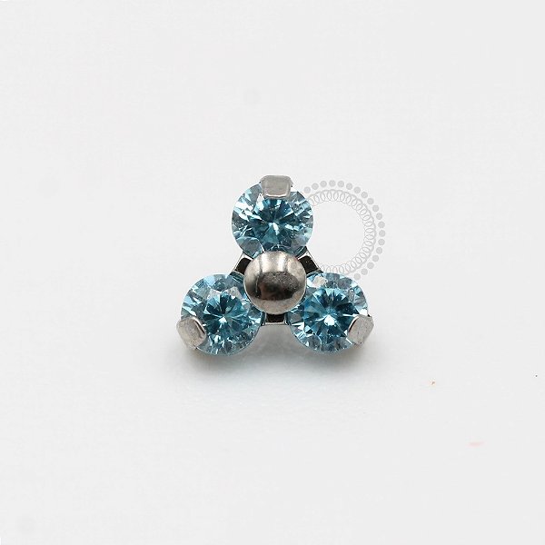 TN227 Topo Trinity CZ Azul Claro Titânio ASTM F136