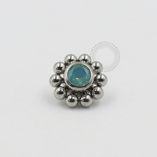 TN257 Topo Sol Opalite Green Sintética Titânio ASTM F136