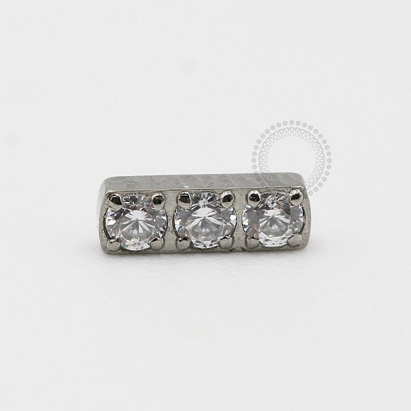 TN334 Topo Barra 3 CZ Titânio Titanio ASTM F136