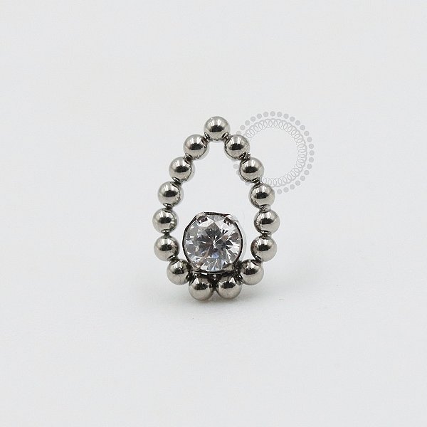 TN407 Topo Gota Esferas Vazada CZ Titânio ASTM F136