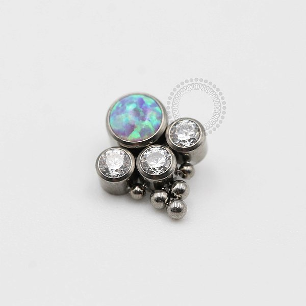 TN467 Topo Big Stone 3 CZ Esferas Titânio ASTM F136