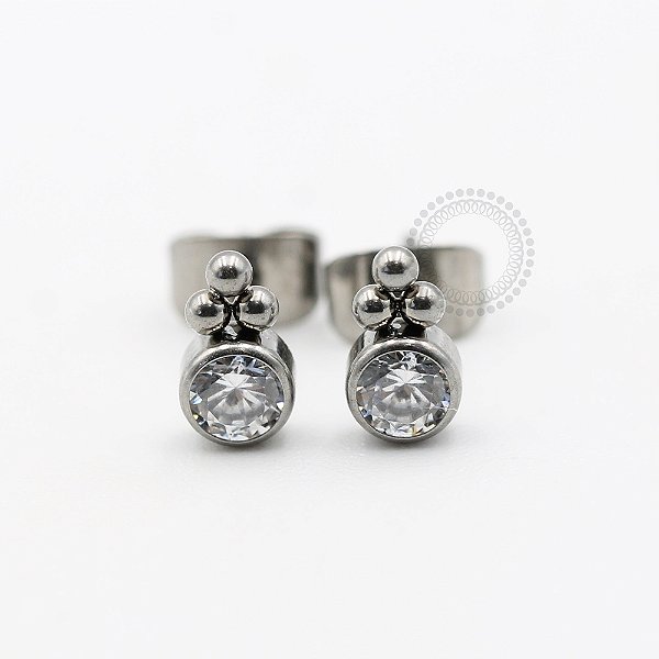 TN469 Brinco Zircônia 3 Esferas Titânio ASTM F136