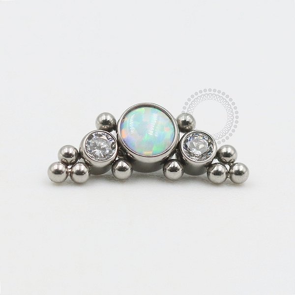 TN497 Topo Cluster 3 Pedras e Esferas Titânio ASTM F136