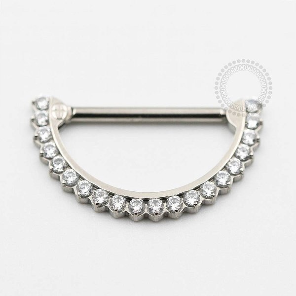 TN617 Nipple Clicker Haste Reta CZ Titânio ASTM F136