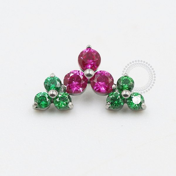 TN642 Topo Cluster Trinity Pink e Verde Titânio ASTM F136