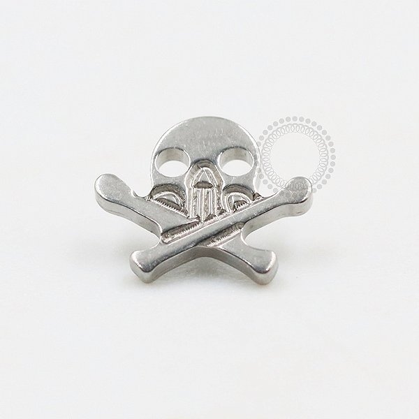 TN693 Topo Caveira Pirata Titanio ASTM F136