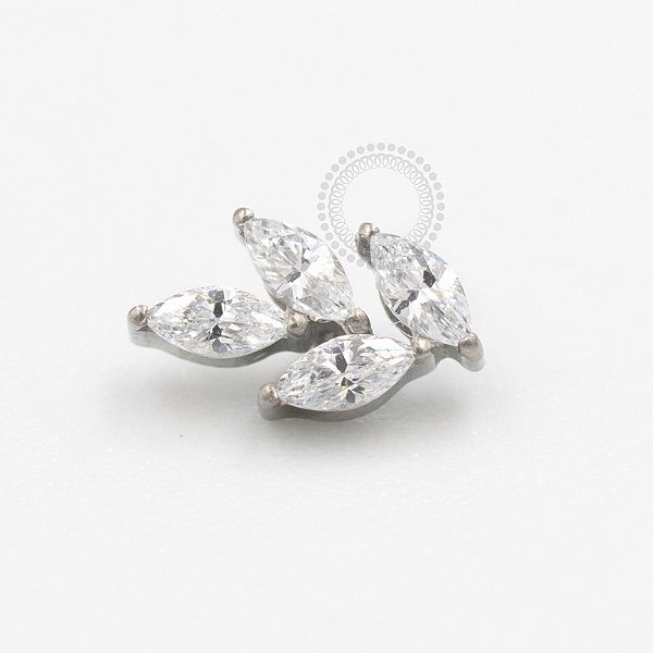 TN704 Topo Galho 4 Folhas CZ Titanio ASTM F136