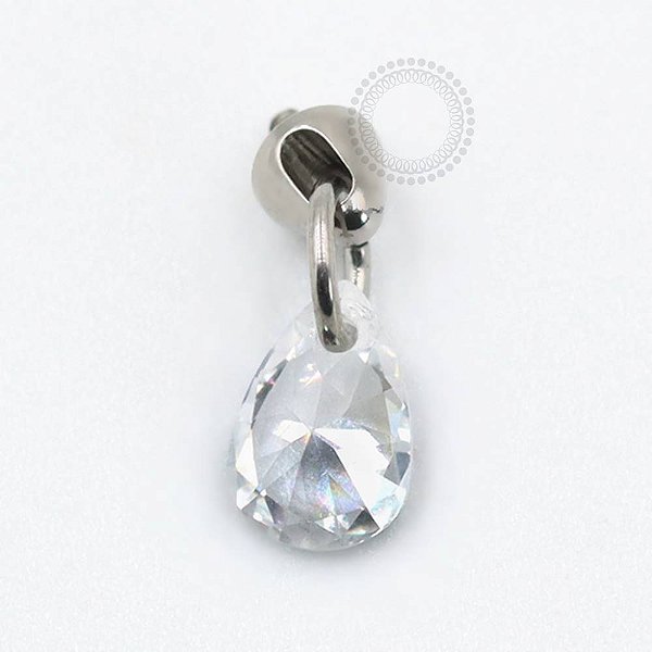 TN807 Topo Pingente Gota de Zircônia Titânio ASTM F136