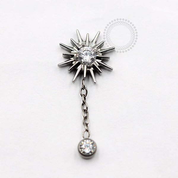 TN825 Topo Sol Zirconia com Pingente Titânio ASTM F136