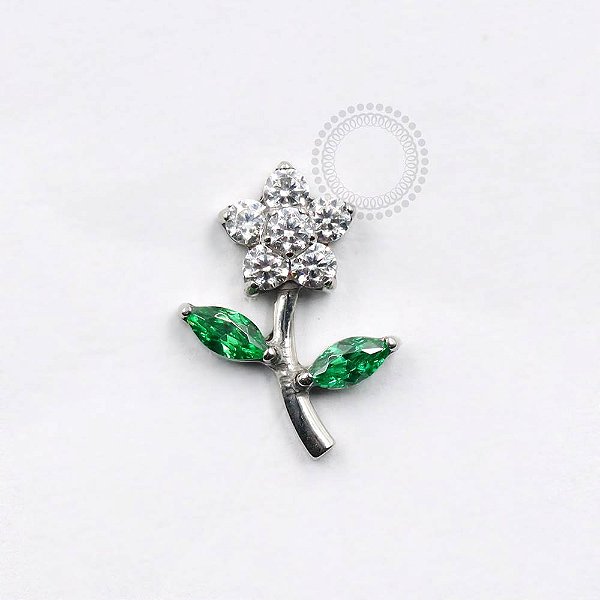 TN849 Topo Flor CZ com Caule Titânio ASTM F136