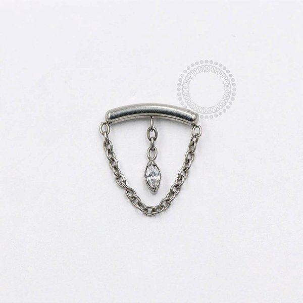 TN898 Topo Arco Pingente e Corrente Navete Titânio ASTM F136