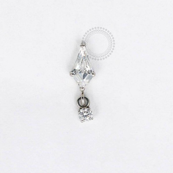 TN909 Topo Losango Pingente CZ Titânio ASTM F136