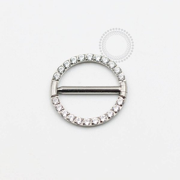 TN923 Nipple Circular Cravejado Titânio ASTM F136